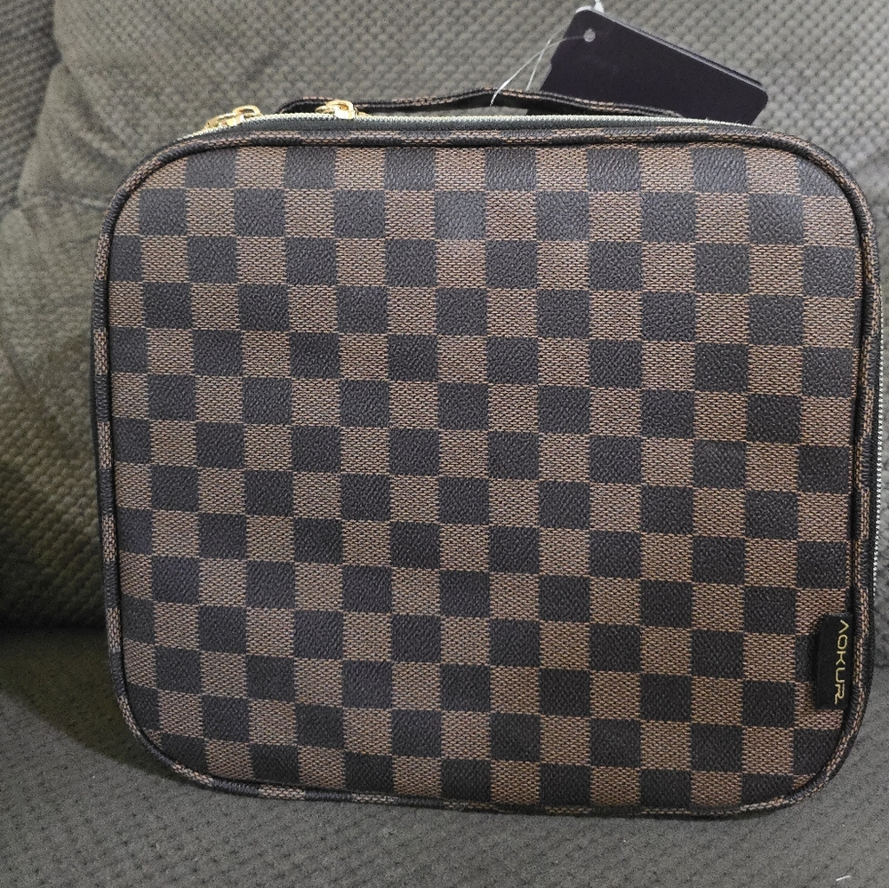 Brown Checkered Men's Bag